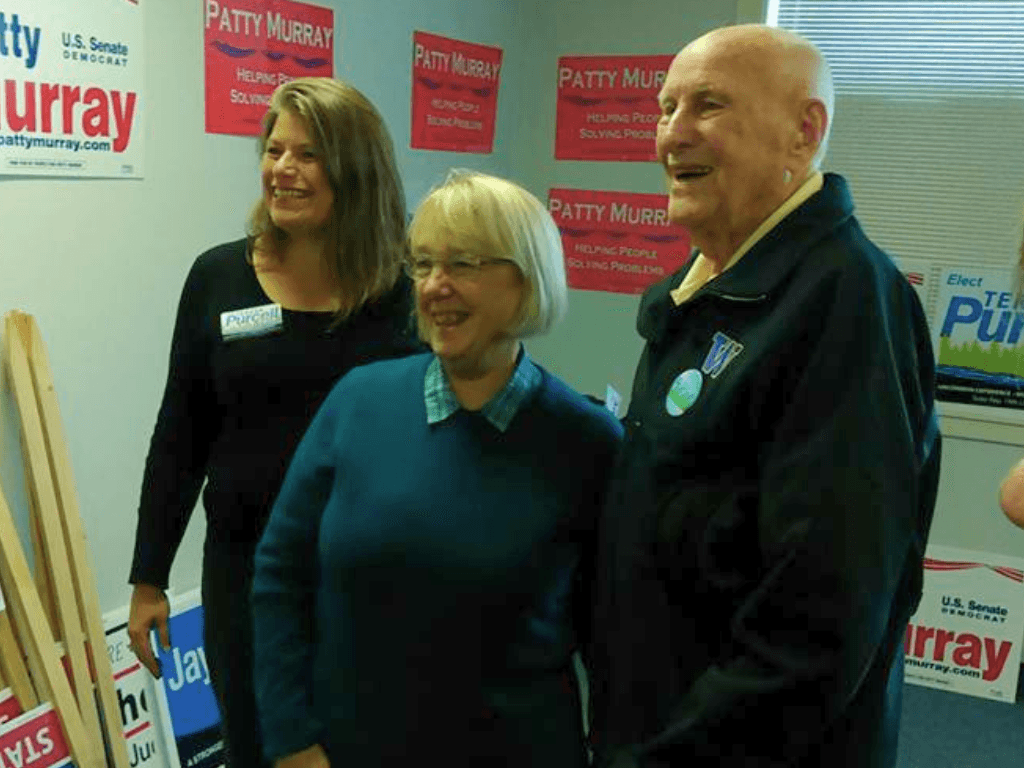 Teresa with Senator Patty Murray at campaign headquarters